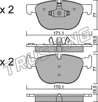 Trusting 786.0 - Bremžu uzliku kompl., Disku bremzes www.autospares.lv