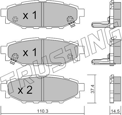 Trusting 780.1 - Bremžu uzliku kompl., Disku bremzes www.autospares.lv