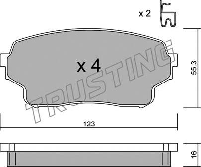 Trusting 781.0 - Тормозные колодки, дисковые, комплект www.autospares.lv