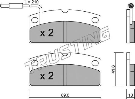 Trusting 783.1 - Тормозные колодки, дисковые, комплект www.autospares.lv