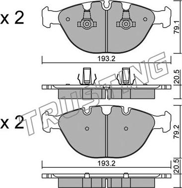 Trusting 787.0 - Bremžu uzliku kompl., Disku bremzes www.autospares.lv