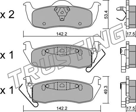 Trusting 736.0 - Bremžu uzliku kompl., Disku bremzes www.autospares.lv