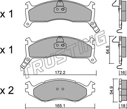 Trusting 730.0 - Bremžu uzliku kompl., Disku bremzes www.autospares.lv