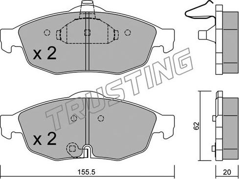 Trusting 731.0 - Bremžu uzliku kompl., Disku bremzes www.autospares.lv