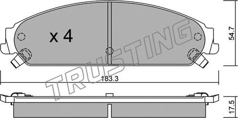 Trusting 733.0 - Bremžu uzliku kompl., Disku bremzes www.autospares.lv