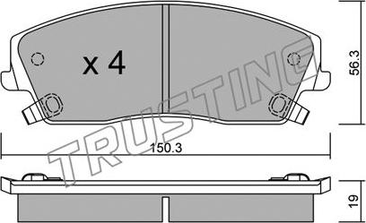 Trusting 732.0 - Bremžu uzliku kompl., Disku bremzes www.autospares.lv