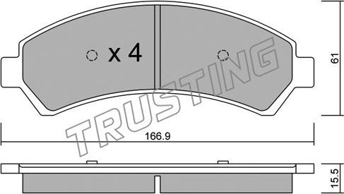 Trusting 737.0 - Bremžu uzliku kompl., Disku bremzes www.autospares.lv