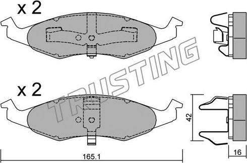 Trusting 729.0 - Bremžu uzliku kompl., Disku bremzes www.autospares.lv