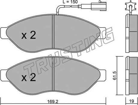 Trusting 724.1 - Bremžu uzliku kompl., Disku bremzes autospares.lv