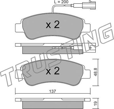 Trusting 726.1 - Bremžu uzliku kompl., Disku bremzes autospares.lv