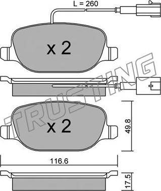 Trusting 720.2 - Bremžu uzliku kompl., Disku bremzes www.autospares.lv