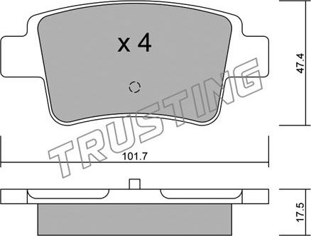 Trusting 721.0 - Тормозные колодки, дисковые, комплект www.autospares.lv