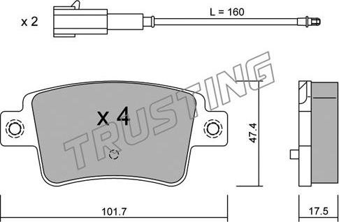 Trusting 721.1 - Bremžu uzliku kompl., Disku bremzes www.autospares.lv