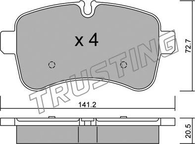 Trusting 727.0 - Bremžu uzliku kompl., Disku bremzes www.autospares.lv