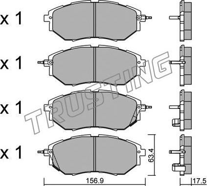 Trusting 779.0 - Bremžu uzliku kompl., Disku bremzes www.autospares.lv