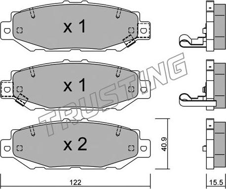 Trusting 775.0 - Brake Pad Set, disc brake www.autospares.lv