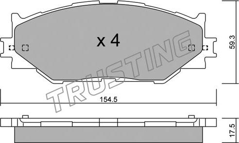 Trusting 776.0 - Bremžu uzliku kompl., Disku bremzes www.autospares.lv