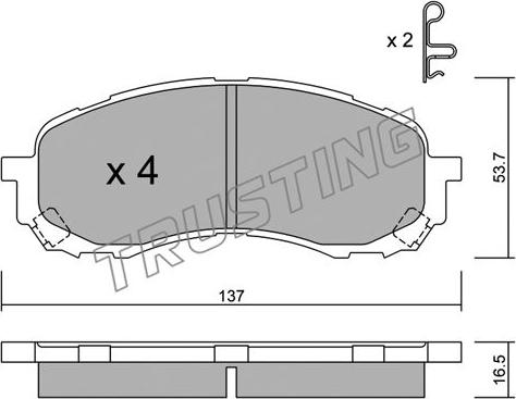 Trusting 778.0 - Bremžu uzliku kompl., Disku bremzes autospares.lv