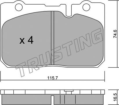 Trusting 773.0 - Тормозные колодки, дисковые, комплект www.autospares.lv