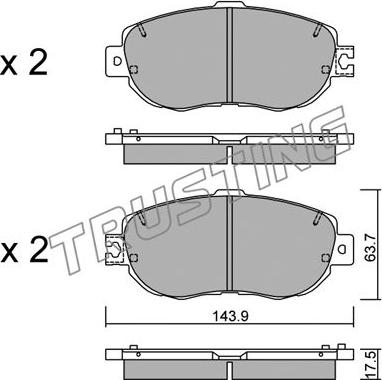 Trusting 772.1 - Bremžu uzliku kompl., Disku bremzes www.autospares.lv