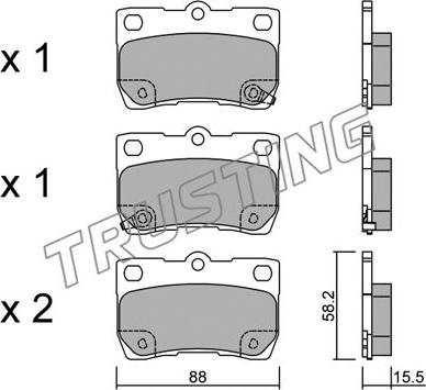 Trusting 777.0 - Bremžu uzliku kompl., Disku bremzes www.autospares.lv