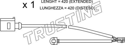 Trusting SU.217 - Сигнализатор, износ тормозных колодок www.autospares.lv