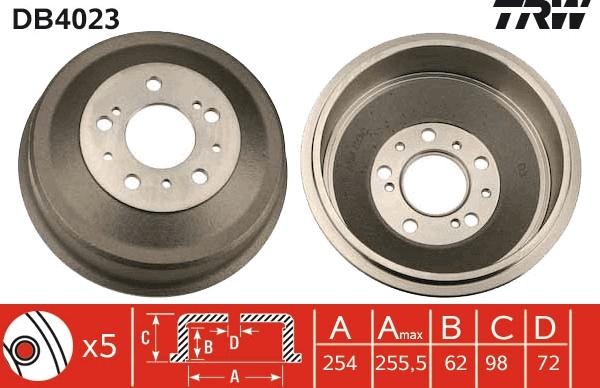 TRW DB4023 - Bremžu trumulis www.autospares.lv