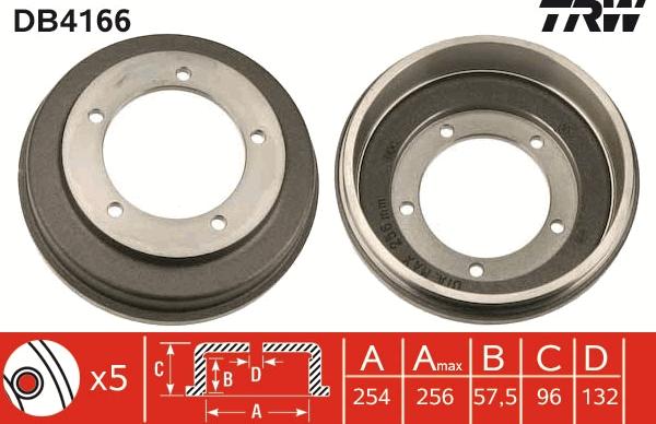 TRW DB4166 - Bremžu trumulis www.autospares.lv