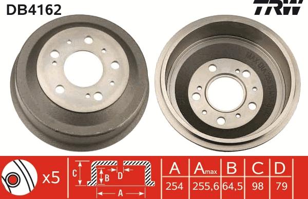 TRW DB4162 - Bremžu trumulis www.autospares.lv