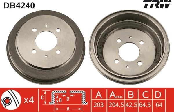 TRW DB4240 - Bremžu trumulis autospares.lv