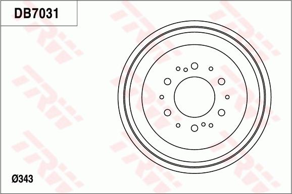 TRW DB7031 - Bremžu trumulis www.autospares.lv