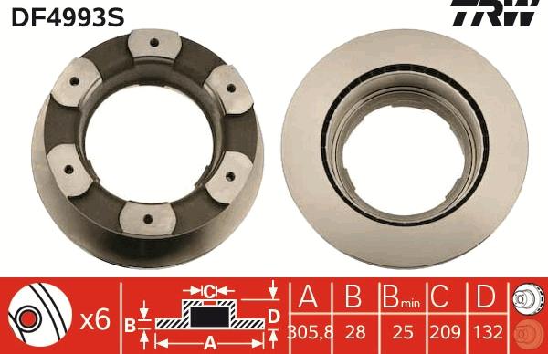 TRW DF4993S - Bremžu diski www.autospares.lv