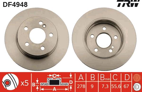 TRW DF4948 - Bremžu diski autospares.lv