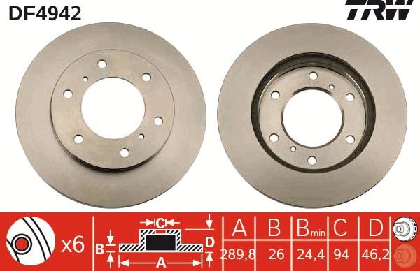 TRW DF4942 - Bremžu diski www.autospares.lv