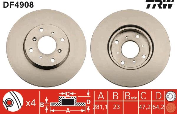 TRW DF4908 - Bremžu diski autospares.lv