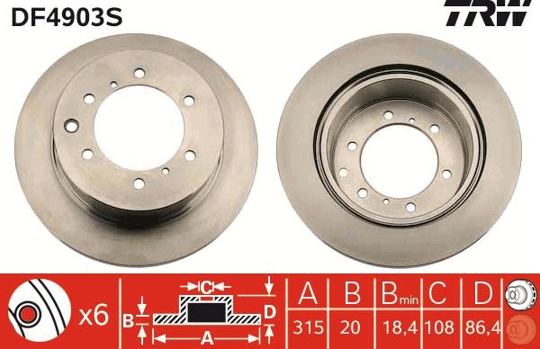 TRW DF4903S - Bremžu diski www.autospares.lv