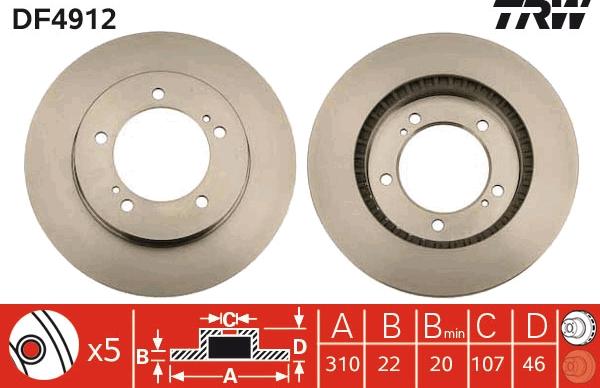 TRW DF4912 - Bremžu diski www.autospares.lv