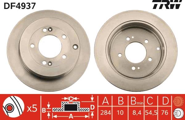 TRW DF4937 - Bremžu diski www.autospares.lv