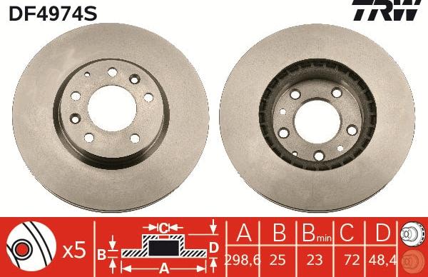 TRW DF4974S - Bremžu diski www.autospares.lv