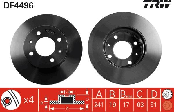 TRW DF4496 - Bremžu diski autospares.lv