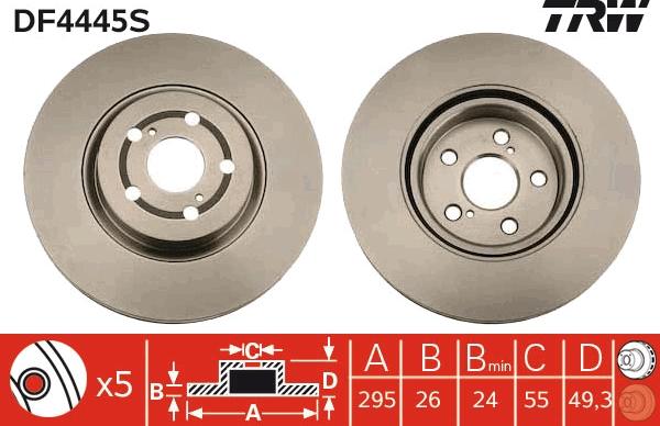 TRW DF4445S - Bremžu diski www.autospares.lv