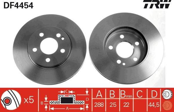 TRW DF4454 - Bremžu diski www.autospares.lv