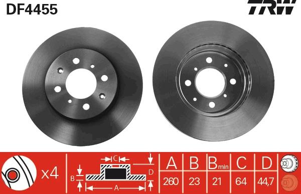 TRW DF4455 - Bremžu diski www.autospares.lv