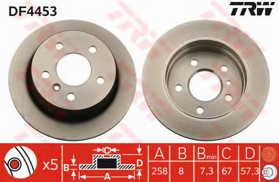 TRW DF4453BP - Bremžu diski autospares.lv