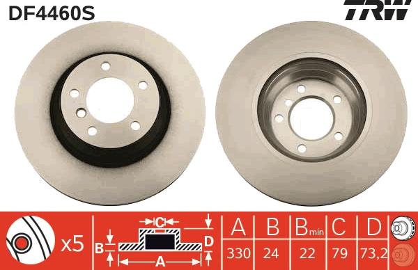 TRW DF4460S - Тормозной диск www.autospares.lv