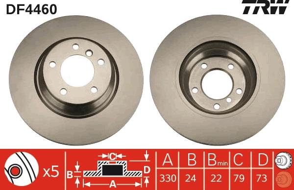 TRW DF4460 - Тормозной диск www.autospares.lv