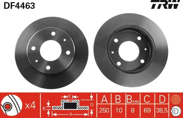 TRW DF4463 - Bremžu diski www.autospares.lv