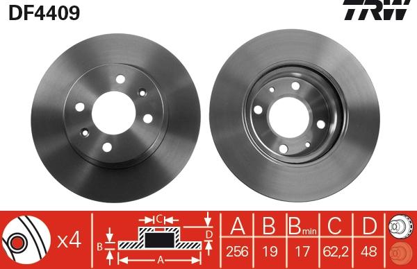 TRW DF4409 - Bremžu diski www.autospares.lv