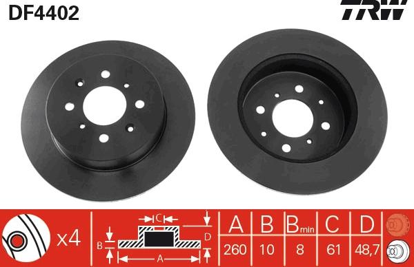 TRW DF4402 - Bremžu diski www.autospares.lv