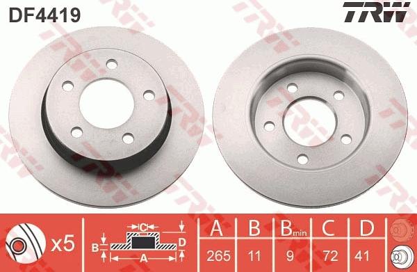 TRW DF4419 - Bremžu diski www.autospares.lv